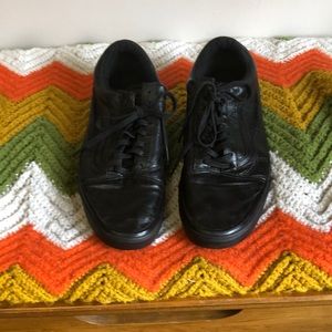 Vans black leather lace up shoes